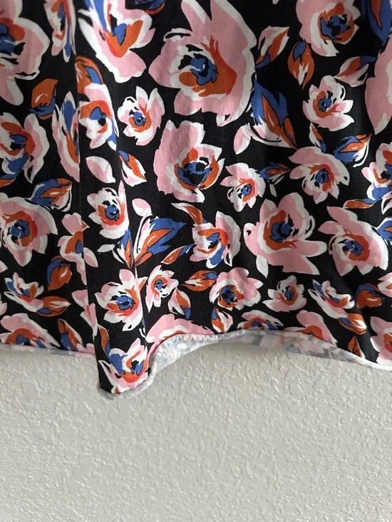 Maeve Anthropologie Floral Graphic Tee 86 Short Sleeve Top Black Pink Size Large - Picture 4 of 9